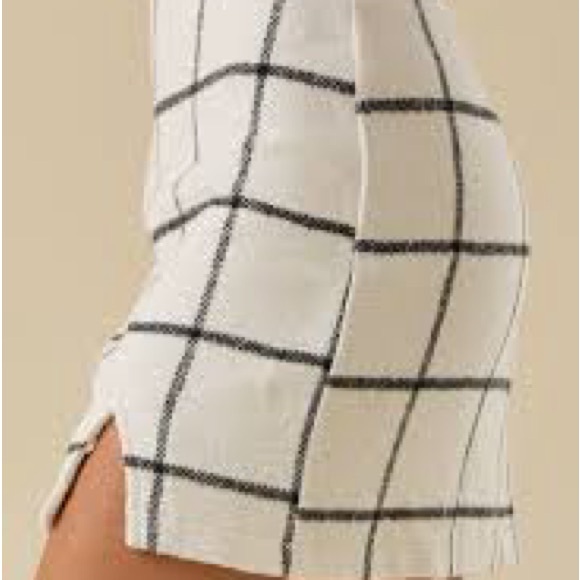 Altar'd State White & Black Windowpane Mini Skirt - Picture 3 of 4